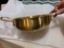 卡洛乐电磁炉加厚不锈钢汤锅双耳平底干锅商用韩式火锅小龙虾海鲜锅 18cm 银色一  平底锅 容量约 实拍图