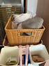 ken's 大号卧室衣物毛巾拖鞋收纳筐塑料藤编北欧风储物篮书报整理筐 浅咖色35*25*18cm双编 实拍图