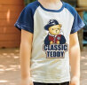 Classic Teddy精典泰迪儿童短袖T恤童装女童上衣男童夏装宝宝衣服1 漫画小熊织标短袖白色 100 实拍图