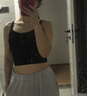 俞兆林吊带背心女外穿带胸垫学生短款上衣内搭美背打底文胸一体抹胸内衣 平口小吊带-黑色1件 均码 （80-135斤） 实拍图