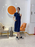 薇洛萱（WeiLuoXuan）2025夏天季新款连衣裙女装宽松休闲碎花POLO中长t恤棉裙子8707 藏青色 M 建议85-100斤 实拍图