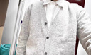 皮尔卡丹（pierre cardin）秋冬季新款纯羊毛衫男士开衫V领系扣外套宽松休闲针织衫毛衣男装 浅灰色 XL 实拍图