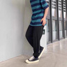 莫小刀裤子男夏季薄款宽松男士休闲长裤潮牌冰丝速干裤运动束脚九分裤男 黑色【高品质】 XL 建议120-140斤 实拍图