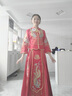 泰勒马丁（TAILEMARTIN） 丝绒秀禾服新娘2025新款中式婚服结婚礼服古装敬酒服小个子可穿 双凤戏珠双袖 S 实拍图
