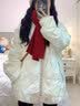 紫蒙羽绒棉服女2025新款学生冬季衣服高中初中女生棉衣外套羽棉袄绒服 韩版加厚米白色 均码 （可备注码数） 实拍图