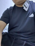 阿迪达斯（adidas）T恤男 2025夏季新款运动服健身训练休闲时尚舒适圆领短袖体恤上衣 黑色/胸前小标/全棉透气 L (180/100A) 实拍图