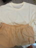 蕉内（Bananain）王一博同款305H纯棉睡衣男女士100%棉情侣家居服短袖短裤套装夏季 【长裤款素色-女】柠糖黄 L 实拍图