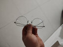 蔡司（ZEISS）镜片近视眼镜男变色防蓝光专业可配度数超轻进口钛架大脸眼睛框女 蔡司镜片LASHION镜框-大框圆框银色 配LASHION1.56防蓝光镜片0~400 实拍图