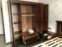 方寸毫厘衣柜 实木衣柜 美式乡村大衣柜衣橱子平开门卧室家具可选择定制 四门衣柜 深胡桃色 实拍图