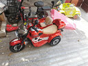 派克奇大号儿童电动摩托车可坐双人侉子车童车三轮车宝宝玩具车可坐大人 烤漆红12A电瓶+皮座+手拧+喊话器 实拍图