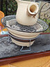 瓷牌茗茶具（cipaiming teaset）围炉煮茶家用全套配件罐罐茶煮茶壶室内炭火炉烤红薯 条纹月颜侧把壶+中炉+架网 700ml 实拍图