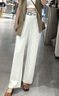 妹丫2025秋季新款休闲裤女阔腿裤高腰垂感松紧腰字母百搭显瘦长裤子 白色-春秋 M 实拍图