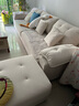 杜杜美家奶油风麂皮绒布艺沙发组合客厅小户型简约直排云朵沙发A61#脚踏 实拍图