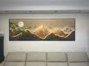 墨派客厅装饰画现代简约沙发背景墙壁画背有靠山超大尺寸横幅山水挂画 家和万事兴 240x80(适合3米沙发)镶钻画 实拍图