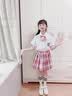 贝孩趣童装女童jk套装学院风衬衫儿童小学生校服百褶裙子六一儿童节班服 粉红色 130 码(建议身高115-125厘米) 实拍图