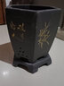 爵遇良品宜兴紫砂兰花盆带托盘君子兰盆中小型桌面家用绿萝蝴蝶兰阳台花盆 大高六方静心（青灰色）配底座 图上标注 实拍图