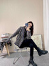 幻黛高腰牛仔裤女显瘦新款加绒加厚弹力紧身小脚裤显高长裤潮 黑色加绒TJ3216 28 实拍图
