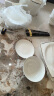科美沃（CMWO）景德镇高档餐具套装北欧式骨瓷碗碟套装家用金边碗盘乔迁结婚送礼 金秋56头方形（可微波炉洗碗机） 实拍图
