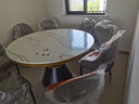 琛舍 餐桌 大理石餐桌椅组合现代简约轻奢圆形餐桌家用带转盘吃饭圆桌 1.3米一桌八椅【带大理石转盘】 （颜色留言） 实拍图