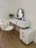 睡小蛙包安装岩板梳妆台化妆桌奶油风轻奢感卧室现代简约一体桌子 米白色80桌 +柜+智能镜+懒人椅 实拍图