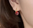 皇家莎莎925银相思豆耳扣气质高级感红色球球仿珍珠耳环耳饰 俏红豆金色B款 实拍图