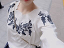 欧迪惠连衣裙女装2023夏季新款两件套套装裙雪纺裙子女中长款刺绣套装女 蓝白 M 实拍图