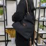 栢启歆三用背包出游新款双肩包书包女大学生女单肩斜挎包流行质感 三用背包【黑色】 实拍图
