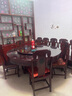 多子（dZ） 实木圆形餐桌  中式带转盘雕花大圆桌 酒店饭店大圆桌仿古旋转餐桌椅组合 1.6米一桌配B款椅子10把(送转盘+钢化玻璃） 实拍图