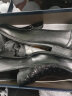 沙驰男鞋 2024年新品商务休闲鞋鸵鸟纹皮鞋套脚舒适轻便商场同款 黑色 39 实拍图