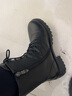 意尔康女靴厚底百搭加绒马丁靴女复古英伦风短靴 14738W黑色39 实拍图