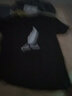 楠子汉夏季韩版男士T恤男短袖圆领修身体恤半袖衣服男装打底衫潮流上衣 短袖羽毛-黑色 XL 实拍图