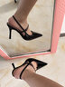 天丂高跟鞋女鞋黑色性感尖头2025年新款细跟凉鞋春夏小众设计百搭单鞋 黑色6cm 37码 脚宽建议拍大一码 实拍图