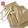 名创优品（MINISO）裤子男秋季重磅小脚卫裤青少年运动潮流百搭休闲长裤 卡其 XL 实拍图