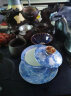 豪峰青花瓷三才盖碗可悬停茶杯家用大号防烫功夫茶具单个陶瓷泡茶碗 悬停-蓝龙盖碗 晒单实拍图