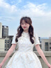 舒芳蝶（shufangdie）新中式白色连衣裙女夏季2025年新款小个子碎花收腰在逃公主蓬蓬裙 白色 M 实拍图
