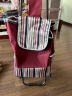 速都买菜手拉车家用老人买菜车小拖车爬楼梯神器拉杆车托运行李拉货 爬楼水晶轮+加固底座-酒红条纹 实拍图