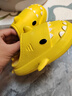 LATE TIME儿童棉拖鞋秋冬女童室内静音防水防滑棉拖鞋家居亲子宝宝鲨鱼棉鞋 黄色 内长16cm 【160】适合脚长约15cm 实拍图