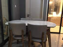采薇 岩板实木餐桌家用餐桌椅现代简约小户型伸缩饭桌方变圆餐桌 1.50米猫耳朵餐桌+4椅 实拍图