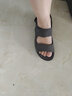 百丽（Belle）男鞋吐司鞋凉拖鞋休闲鞋舒适轻便男士真牛皮沙滩勃肯凉鞋A1452BL4 灰色【1代升级版】 40 (250mm) 实拍图