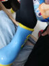 欧育 儿童雨鞋男童女童时尚卡通雨靴小孩水鞋宝宝雨鞋B1172 蓝色小恐龙 29（内长19cm） 实拍图