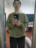 品彩（PinCai）松弛感卫衣女清新橄榄绿圆领宽松卫衣休闲百搭上衣P143W1012 实拍图