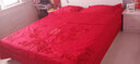 娜依天 婚庆四件套大红刺绣贴绒绣花套件 结婚床上用品全棉纯棉四件套 龙凤婵娟 床单款 （被套200*230cm） 四件套 实拍图