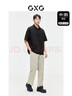 GXG男装 肌理感提花男士休闲时尚翻领POLO衫短袖体恤夏季新品 黑色 XL 实拍图