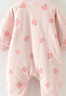 童泰婴儿秋冬衣服夹棉爬服0-1岁宝宝棉服连体衣哈衣 粉色苹果 80cm 实拍图