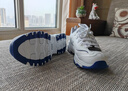 斯凯奇（Skechers）女小白鞋厚底增高休闲鞋网面透气运动鞋时尚春季款 99999863 白色/海军蓝色/WNV 35.5 实拍图