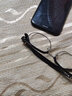 狮旅 半框眼镜理工男复古黑防蓝光斯文商务痞帅平光护眼睛无度数女 亮黑银框 双眼1.56左右50度 实拍图