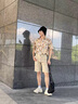 夏冰妮休闲短裤男夏季新款潮流棉透气五分裤沙滩裤商务工装小西装裤男士 浅卡其 32 （建议120-135斤） 实拍图