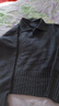 恒源祥高档短款洋气小衫翻领针织羊毛衫女春秋季小个子高腰毛衣显高上衣 深灰 L 110斤-120斤 实拍图