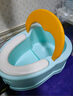 洗屁屁神器宝宝洗屁股神器儿童免蹲洗pp盆婴儿女童女孩带靠背马桶beecosy贝可斯 升级靠背软垫 静谧蓝+喷瓶+挡尿板+刷子+挂勾+塞 实拍图