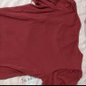 茵曼2024夏季新款法式方领套头泡泡袖修身气质显瘦棉质T恤女 复古红-K18226298 M 实拍图